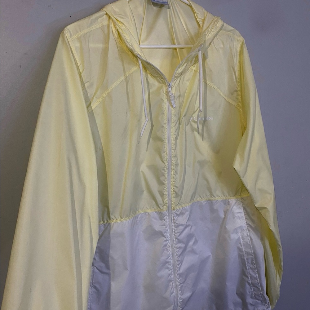 Columbia Yellow and White Windbreaker Jacket